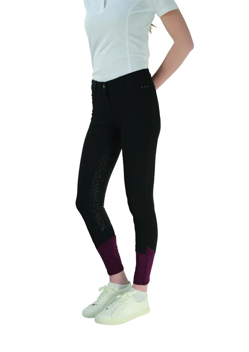 Coldstream Learmouth Ladies Breeches - Black/Windsor Wine-4